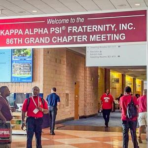 An archway sign "Welcome to the Kappa Alpha Psi Fraternity inc 86th grand chapter meeting.