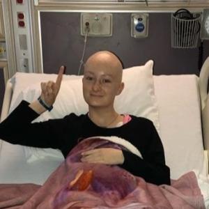 Katie Rutherford shown after treatments.