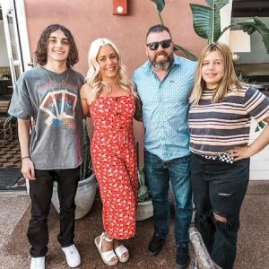 Kayla shown with her family.