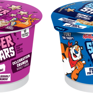Four packages of the Kellogg’s® Super Stars™ cereal