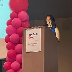 A speech being given at the Key4Women Forum.