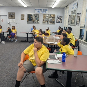 Youths at Springfield Boys & Girls Club watching the presentation.