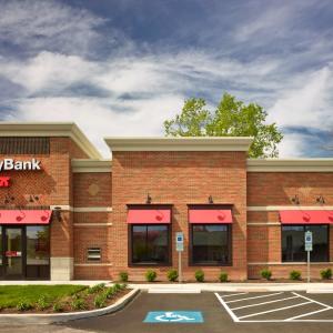 KeyBank branch rendering showing exterior of the branch.