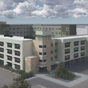 Artists rendering of Sunrise Metro apartments.