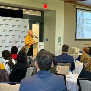 Leanne Meyer speaks at the Key4Women Forum in Pittsburgh