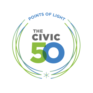 The Civic 50 Points of light badge.