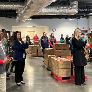 The Conn. Foodshare group inside of their warehouse.