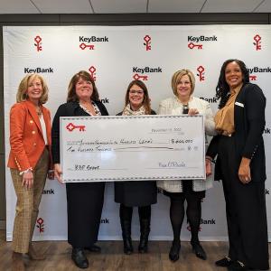 KeyBank presents check to IPH team for $200,000.