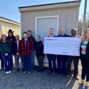 KeyBank and Team St. Vincent de Paul Society of Lane County with presentation check.
