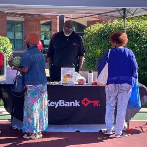 KeyBank booth set up at Farmers Market.