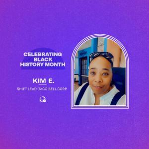 "Celebrating Black History Month" Kim E. and profile.