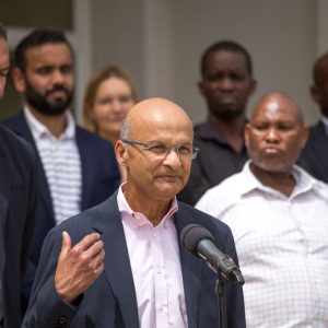 Omar Ishrak speaking at Makueni County Governor’s Office