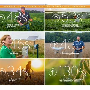 Infographic with people in fields