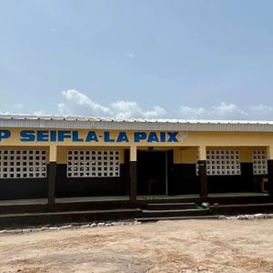 Outside of a school building