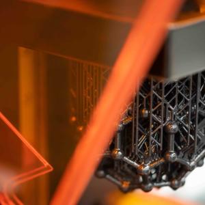 orange and black 3D printed object