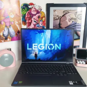 Open laptop on a desk