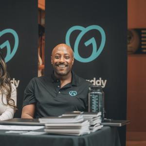 GoDaddy booth at Las Vegas Summit.