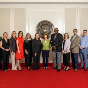 Group of honorees with Laura Bush central