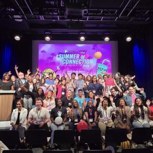 Live Más Scholarship recipients on stage together