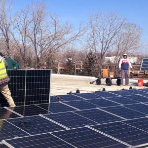 Solar Panel installation (photo from Sunrise Banks)