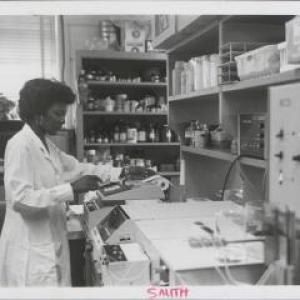 Woman in a lab.