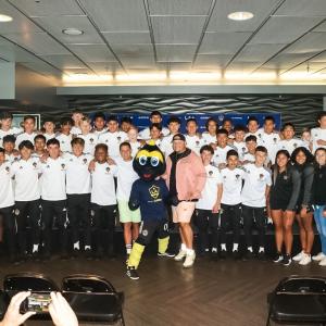 LA Galaxy Youth Academy attend a conversation with LA Galaxy’s Javier “Chicharito” Hernandez about "Mental Health and Peak Performance" in recognition of Mental Health Awareness Month 