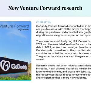GoDaddy New Venture Forward Research.