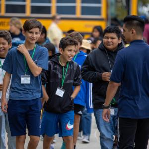 group of children walking