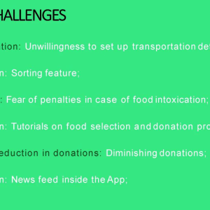Info graphic "Main challenges" transportation, legislation, avoiding reduction in donations