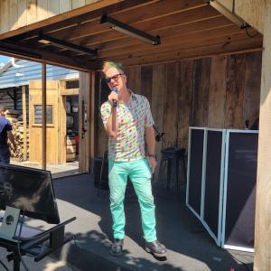 A solo singer on stage.