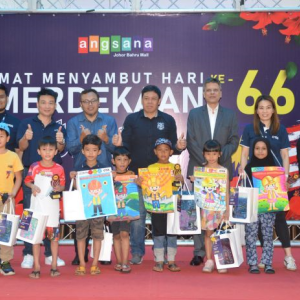 Group of volunteers and children