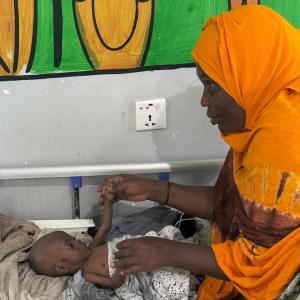 Maria at the stabilization center. 