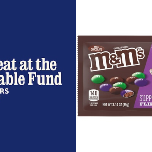 Ben's original logo and a packet of M&M's