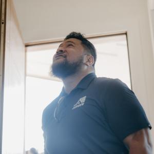 U.S. Army Sergeant Anesi “Maverick” Tu’ufuli in his newly built home.