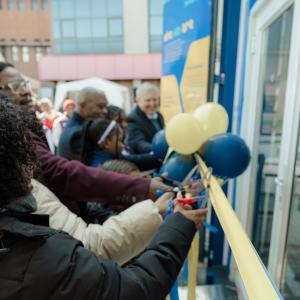 Ribbon cutting at the Curiosity Cube 