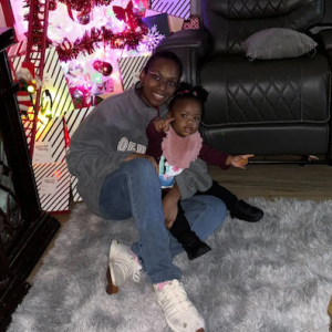 Mesha McMiller with her daughter.