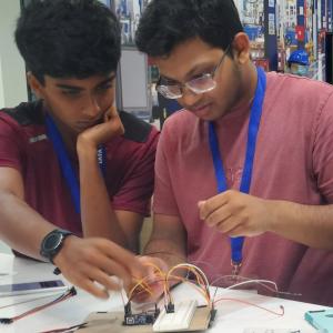 two students working together 