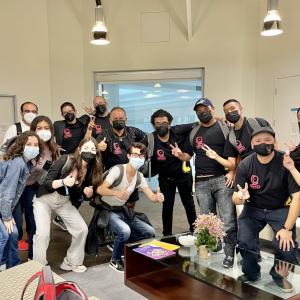 a group poses together