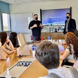 students listening to a presentation