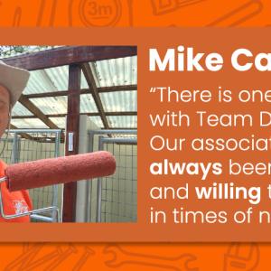 Mike Cartozzo: Team Depot captain. "There is one constant with Team Depot: Our associates have always been eager and willing to step up in times of need."