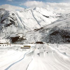 Winter sports arena in the alps