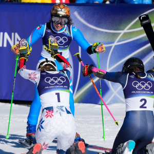 Group of Olympic skiers