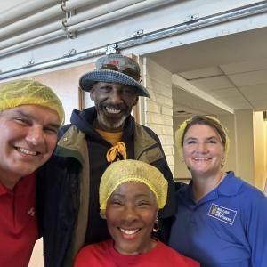 Volunteers shown at the Edna Martin Food Pantry.