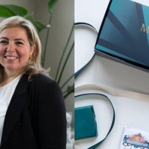 Mirna Hamade and a box labeled "Meeros".