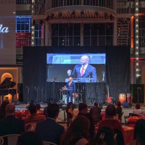 Nathanial Owen from U.S. Bancorp Impact Finance addresses attendees at a recent MEDA event.