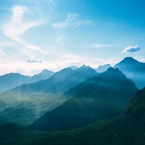 mountain landscape with blue sky