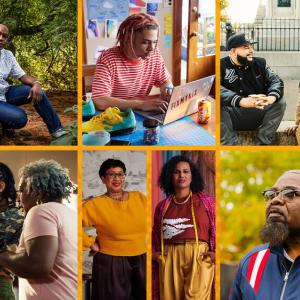 Collage of many profiles of different people