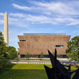 Exterior of  Smithsonian National Museum of African American History and Culture (NMAAHC) in Washington, D.C.