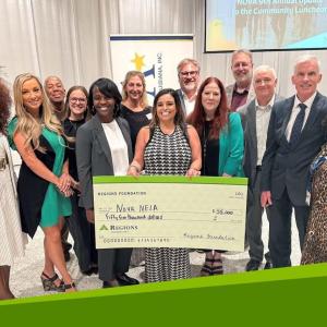 Group photo at check presentation