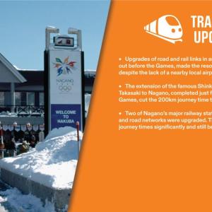 Info graphic "Transport Upgrades", the exterior of a train station on the left side.